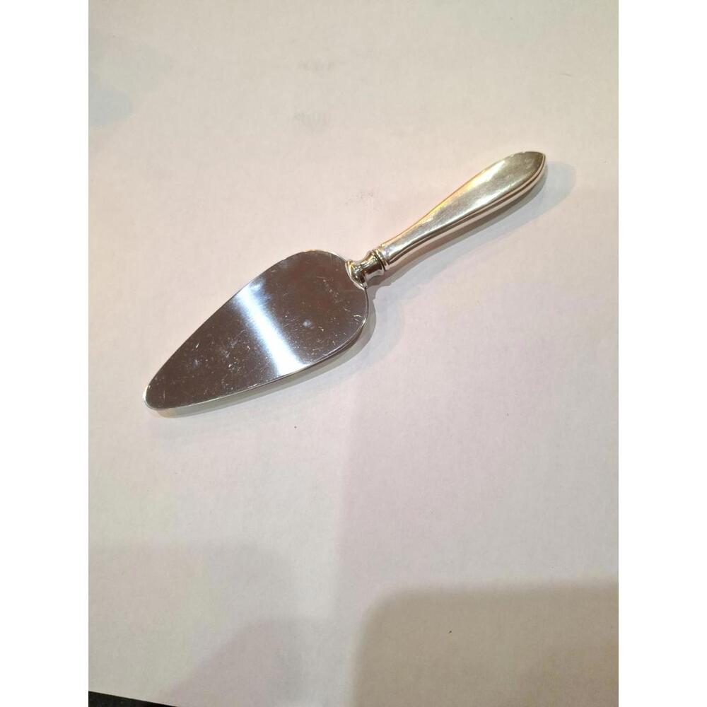Sterling Silver Handle Cheese Knife Server Stainless Steel Blade 6” Vintage Flat